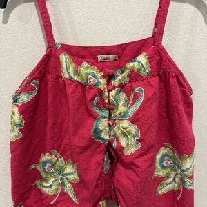 Faherty Red and Green Patterned Top